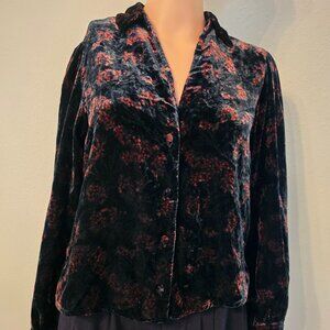 ZARA velvet blouse